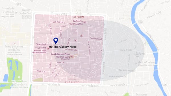 Plano de situaci贸n del 99 The Gallery Hotel en Chiang Mai