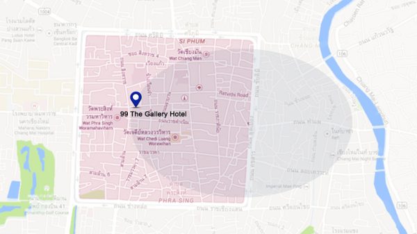 Plano de situaci贸n del 99 The Gallery Hotel en Chiang Mai