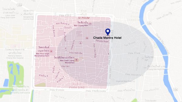 Plano de situación del Chada Mantra Hotel en Chiang Mai