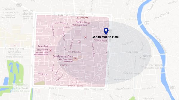 Plano de situación del Chada Mantra Hotel en Chiang Mai