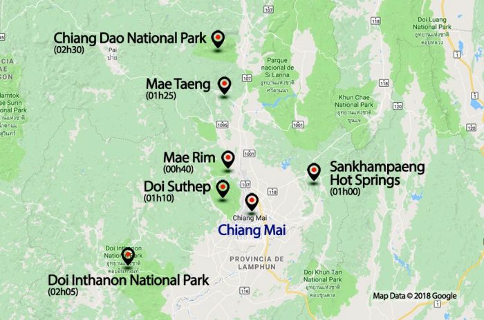 Map of Chiang Mai.