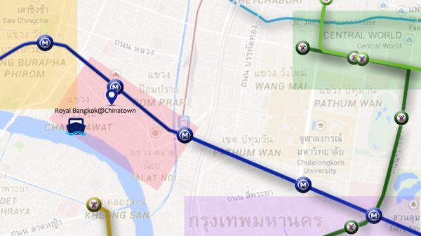 Location map of Hotel Royal Bangkok@Chinatown