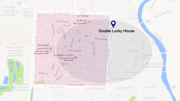 Plano de situaci贸n del Double Lucky House en Chiang Mai