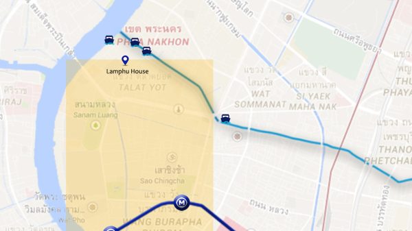 Plano de situación del hotel Lamphu House Bangkok