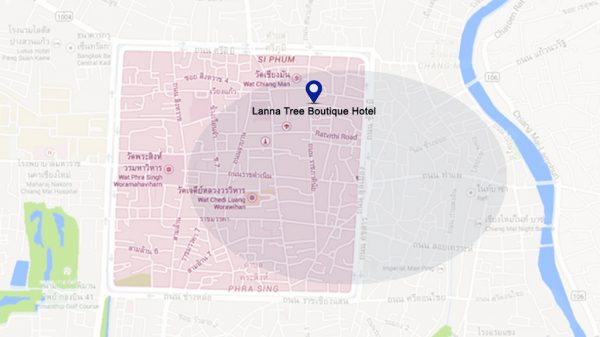 Plano de situación del Lanna Tree Boutique Hotel en Chiang Mai