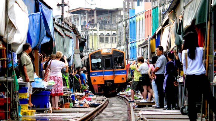 Mae Klong Train Market.