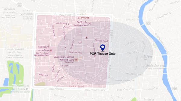 Plano de situación del hotel POR Thapae Gate en Chiang Mai