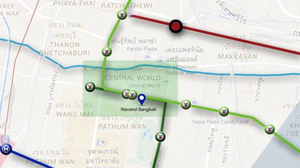 Plano de situación del Novotel Bangkok on Siam Square Bangkok