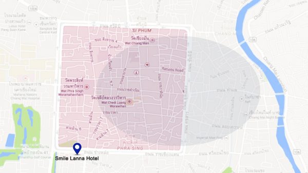Plano de situación del hotel Smile Lanna en Chiang Mai