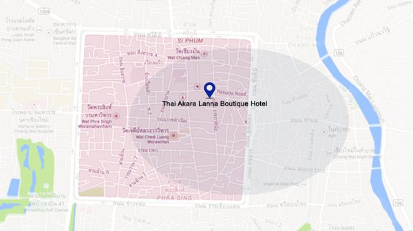 Plano de situación del Thai Akara Lanna Boutique Hotel en Chiang Mai